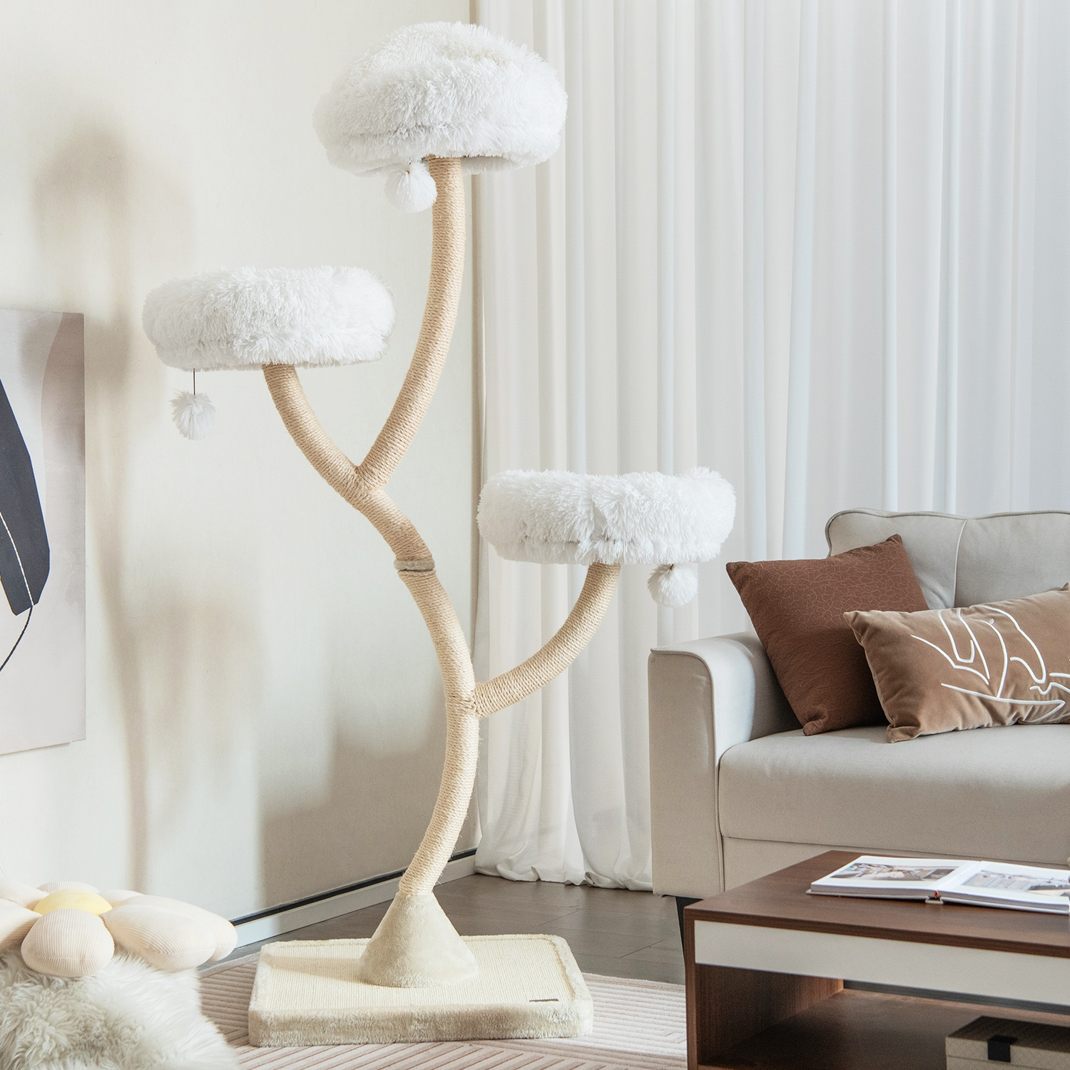 Cat scratching on post