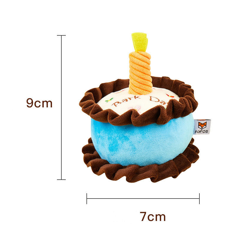 Birthday Cake Squeaky Toy with Dog or Cat Options