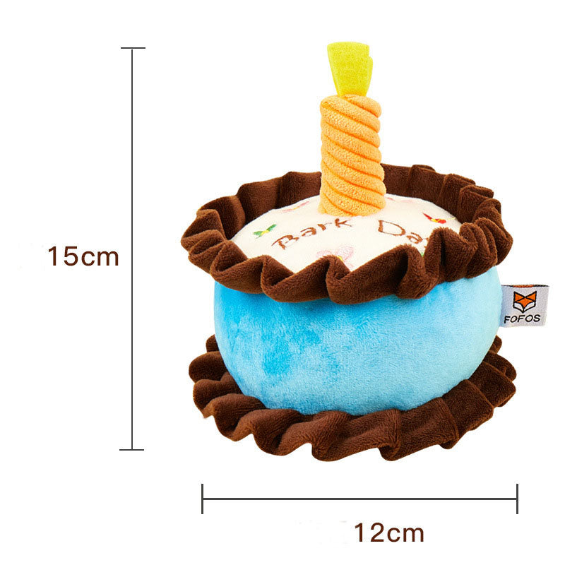 Birthday Cake Squeaky Toy with Dog or Cat Options