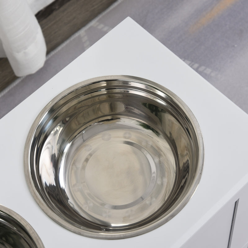 Modern Elevated Pet Feeder with Storage by PawHut