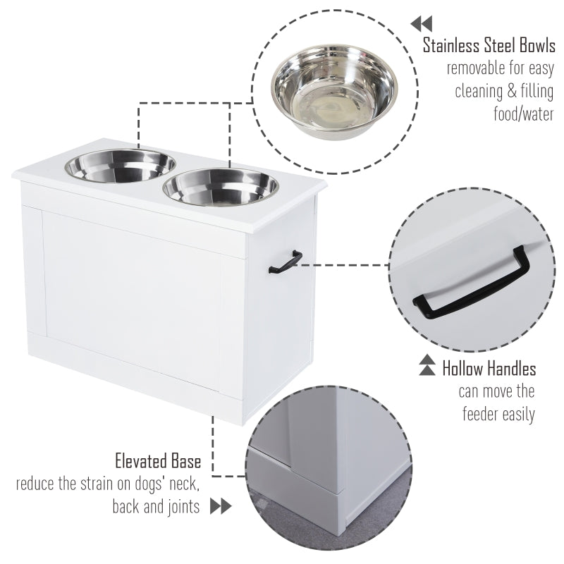 Modern Elevated Pet Feeder with Storage by PawHut
