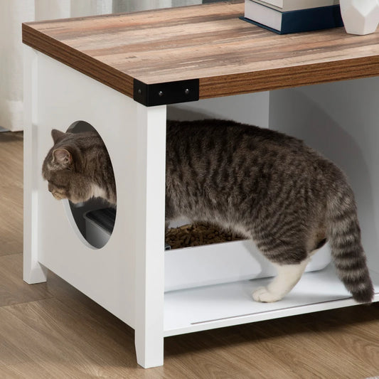 Dual Purpose Litter Box or Cat Bed Enclosure with Sliding Door