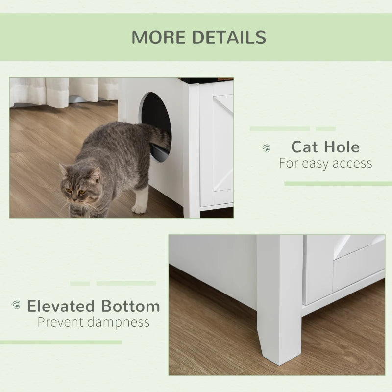 Dual Purpose Litter Box or Cat Bed Enclosure with Sliding Door