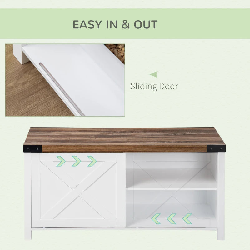 Dual Purpose Litter Box or Cat Bed Enclosure with Sliding Door