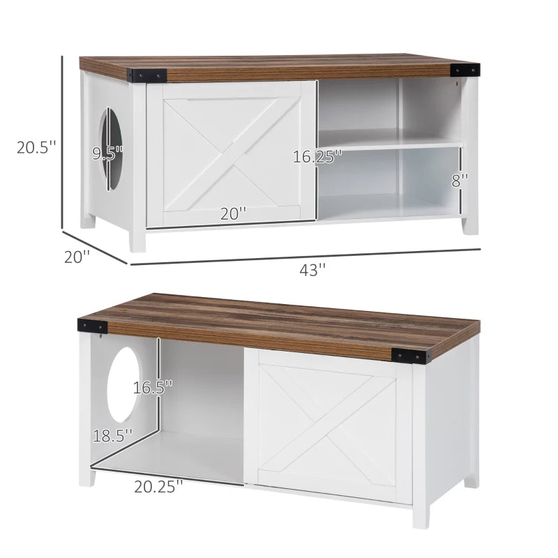 Dual Purpose Litter Box or Cat Bed Enclosure with Sliding Door