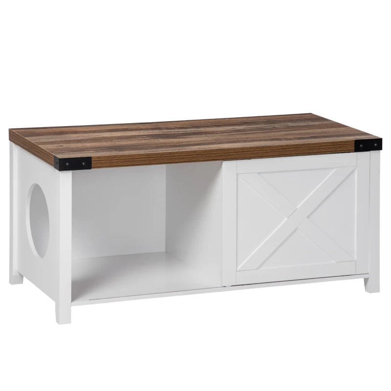 Dual Purpose Litter Box or Cat Bed Enclosure with Sliding Door