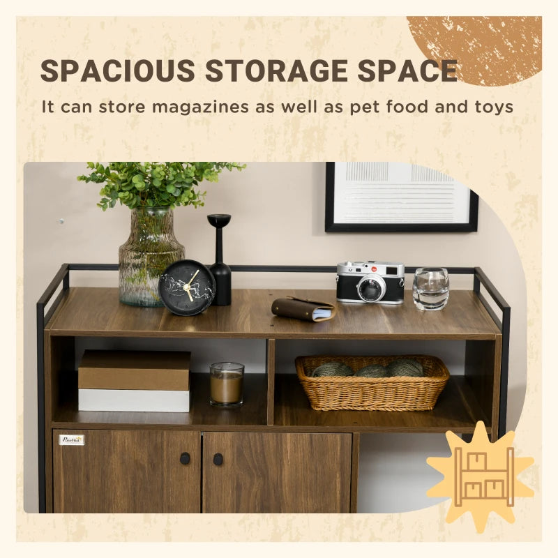 Modern Cat Litter Box Enclosure with Storage Shelves