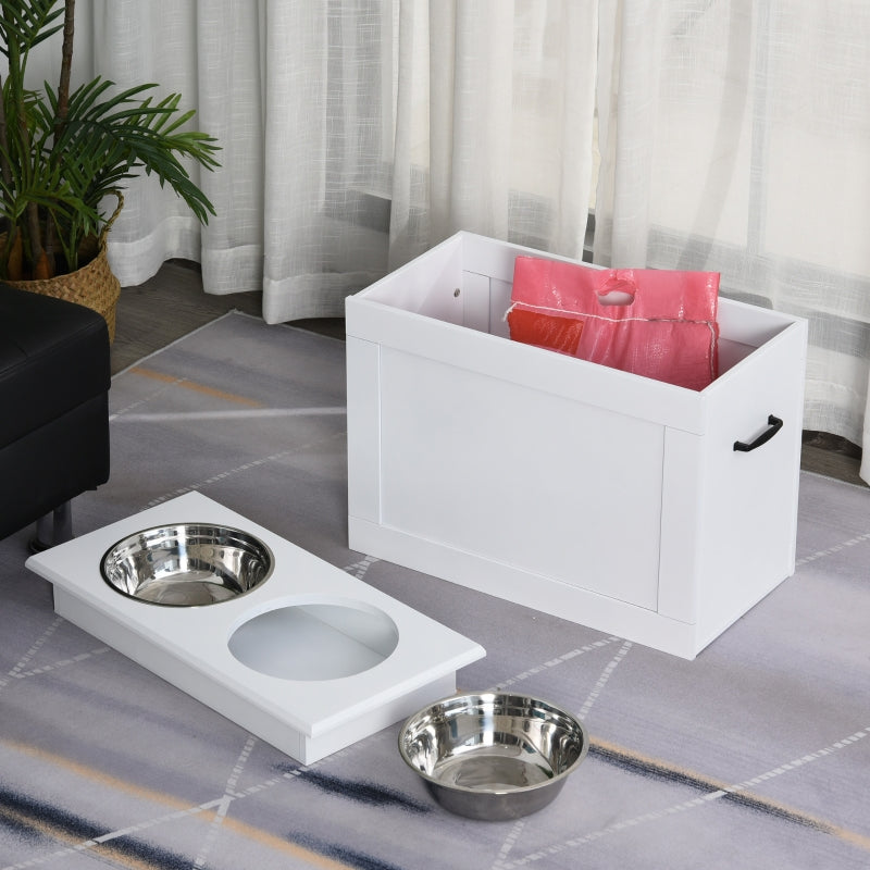 Modern Elevated Pet Feeder with Storage by PawHut