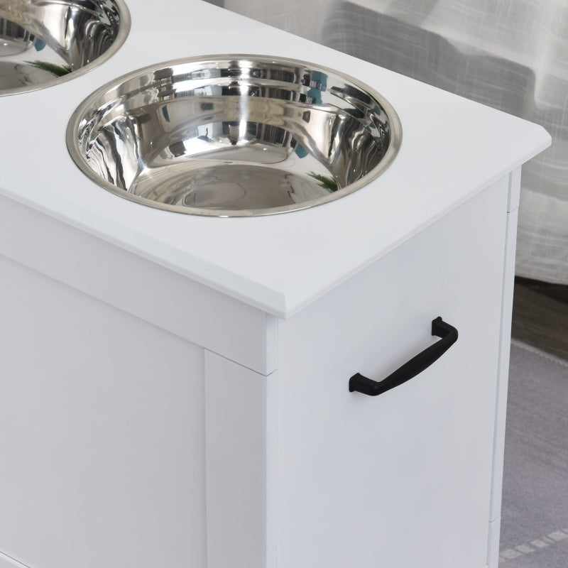 Modern Elevated Pet Feeder with Storage by PawHut