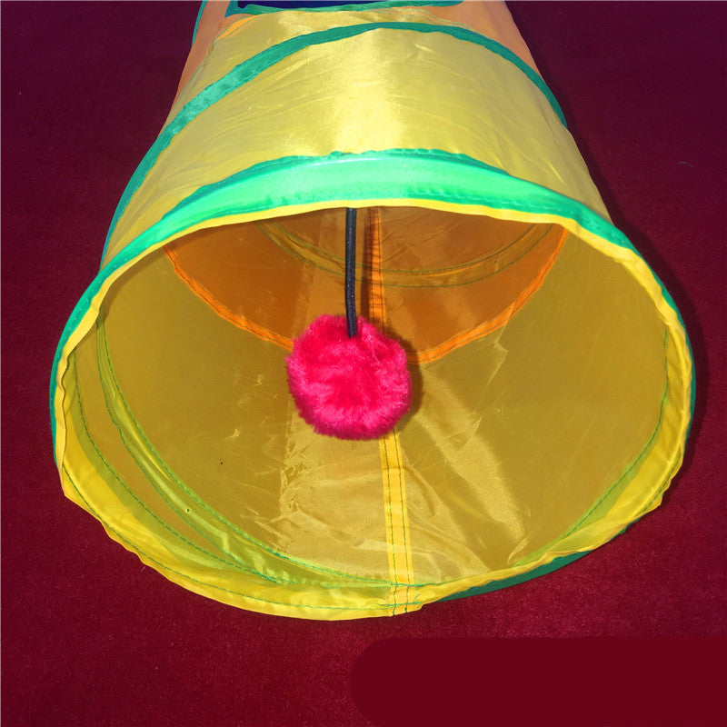 Rainbow Folding Cat Tunnel Enrichment Toy Enrichment Cat Toy - InspirationIncluded