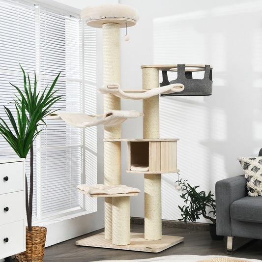 77.5-Inch Cat Tree Condo Activity Tower with Extra Thick Sisal Posts