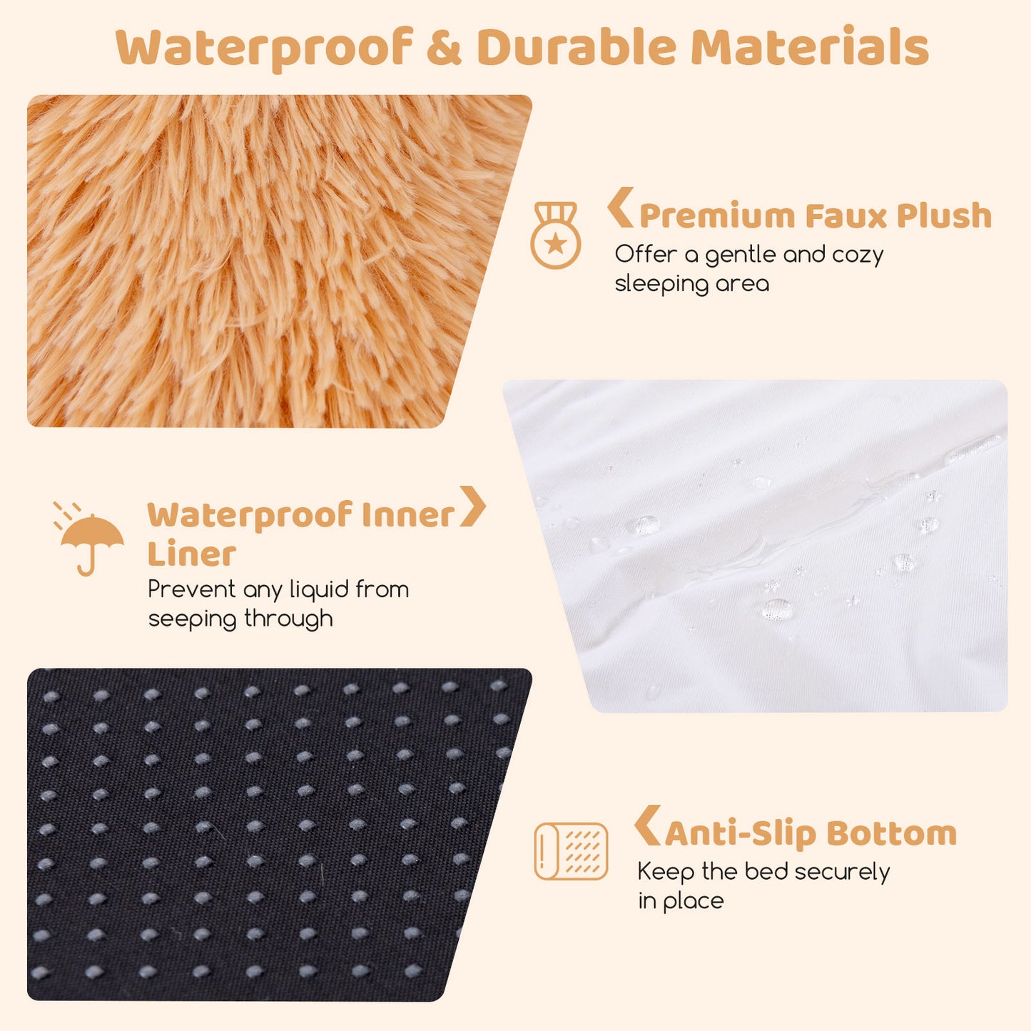 Washable Fluffy Human Dog Bed with Blanket and Pillow