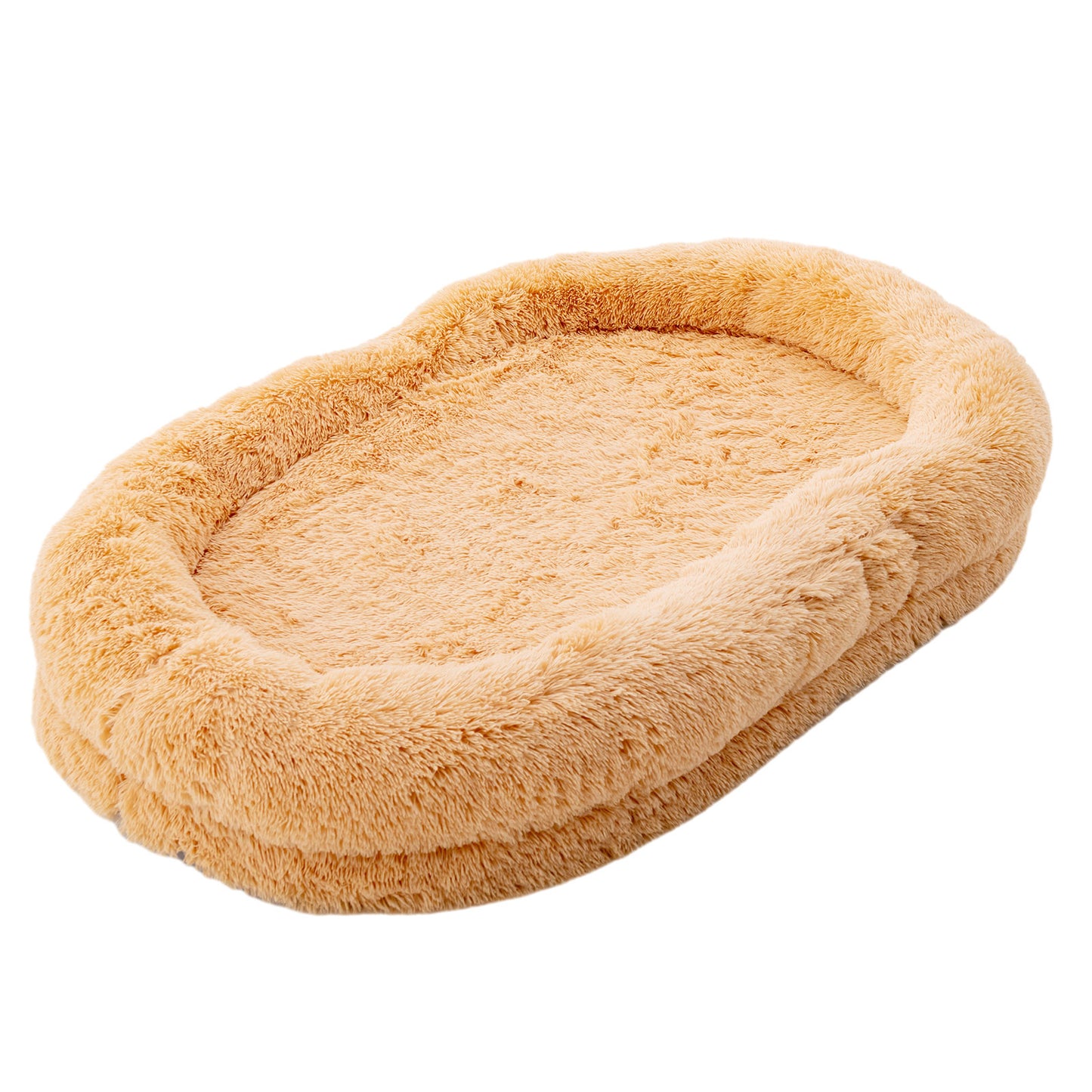 Washable Fluffy Human Dog Bed with Blanket and Pillow