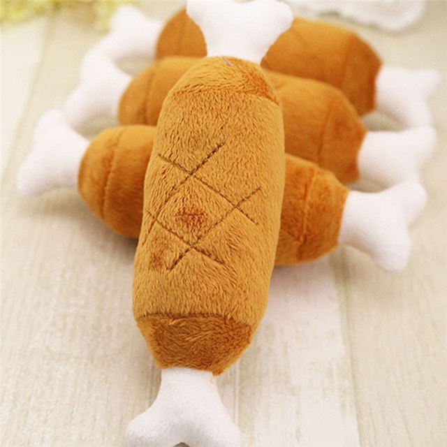 Large Chicken Leg Plush Dog Chew Toy - InspirationIncluded