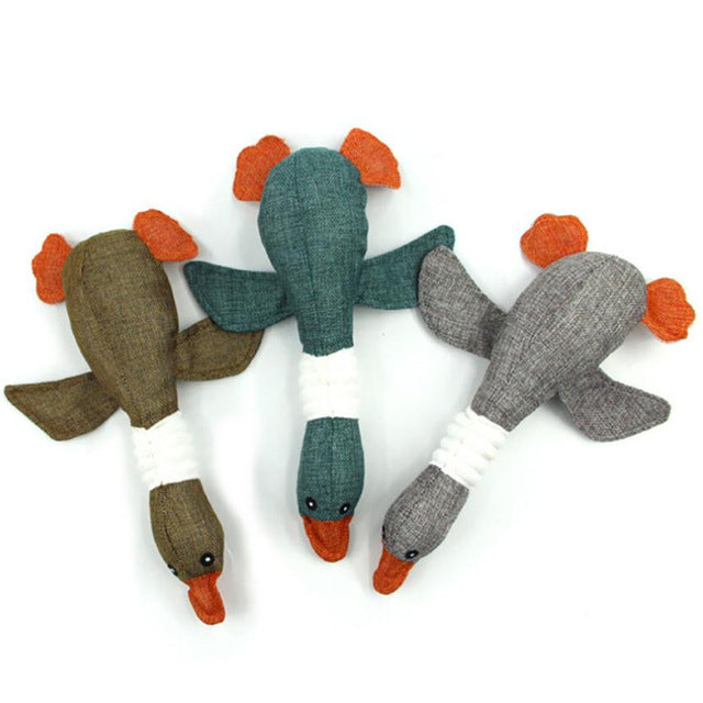 33CM Cloth Pet Dog Chewing Sound Toy Cartoon Goose Dog Chewing Toy - InspirationIncluded