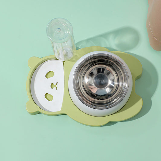 New Automatic Double Bowl Panda Shaped Pet Feeder New Pet Feeder - InspirationIncluded