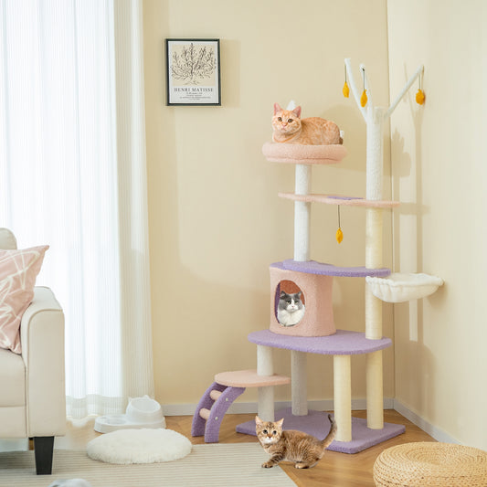 Stars and Moon - Cat Tower - Teddy Fleece