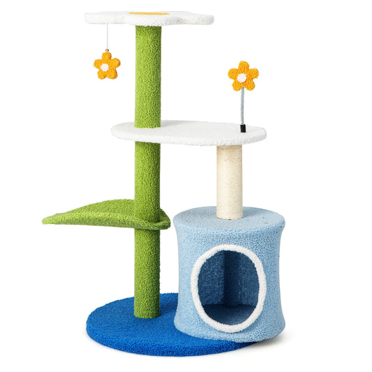 Spring Flowers - Cat Tree - With Condo