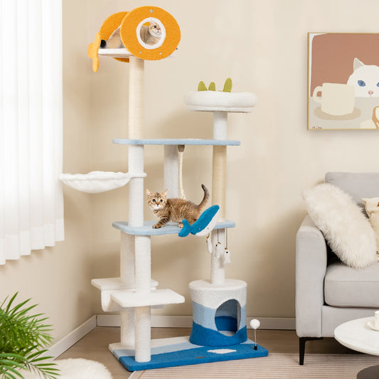 Under the Sea - Cat Tree Tower - Ocean Themed