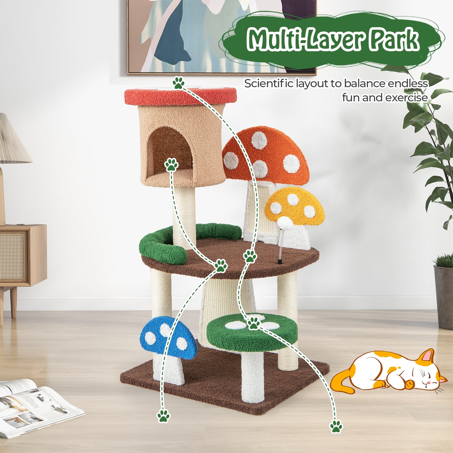 The Magic Mushroom - Cat Tree - With Condo
