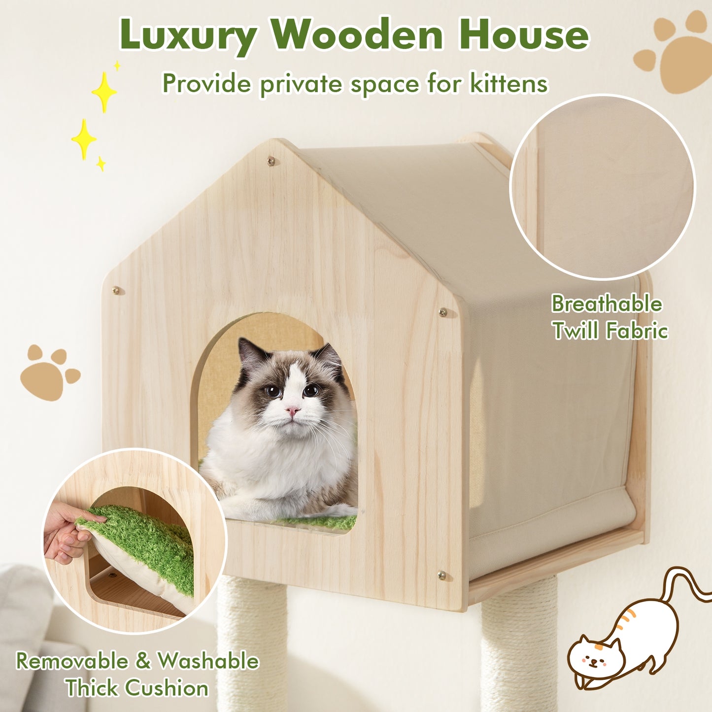 Forest Tree House - Cat Tree - 5 Tier with Condo
