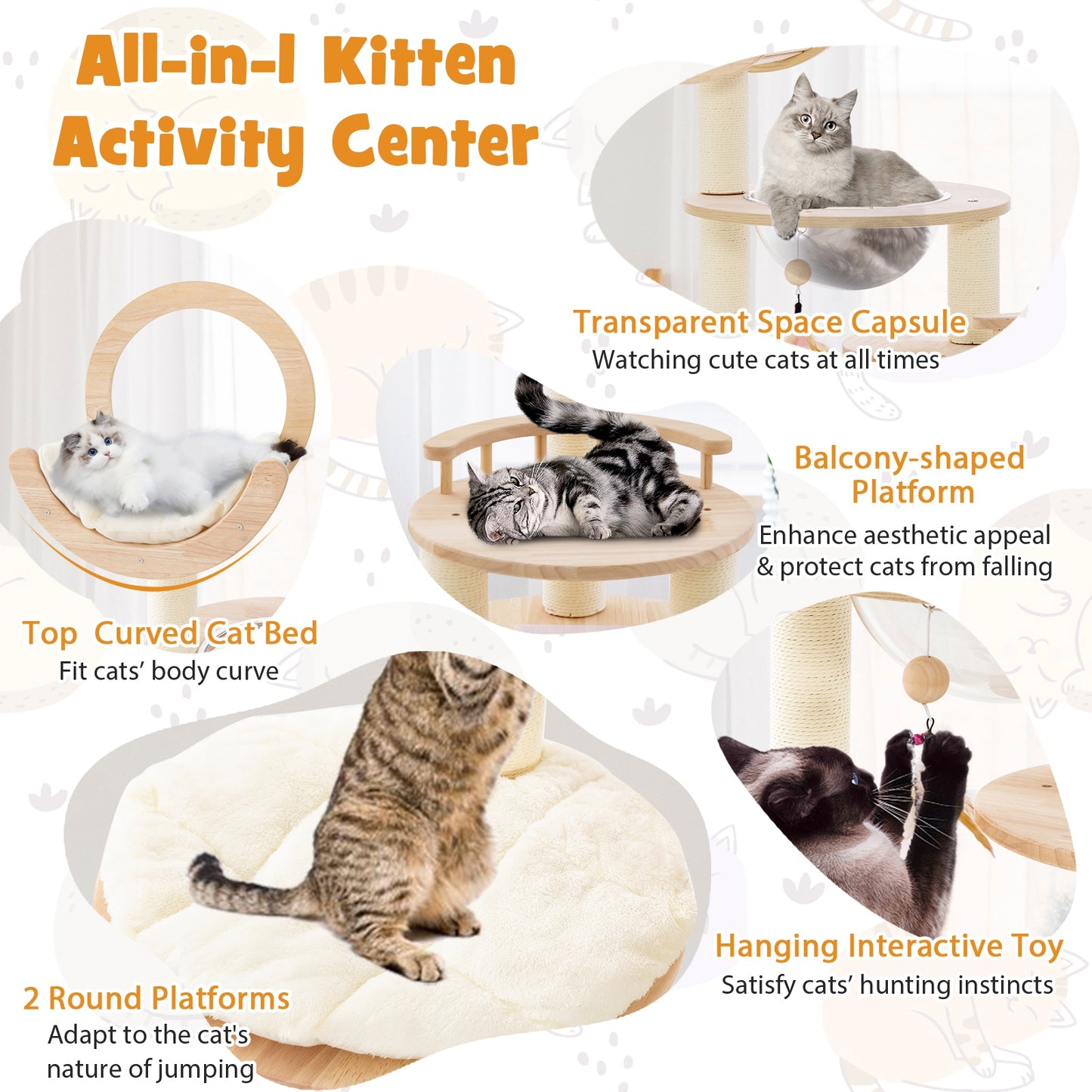 Stellar Paws - Cat Tower - Space Capsule