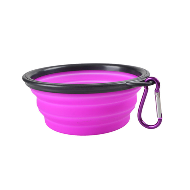 Folding Pet Bowl for Food and Water With Clip-on Design