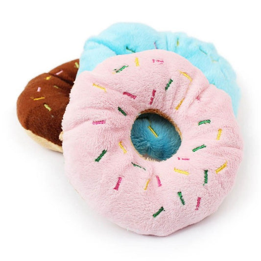 Sprinkle Donut Dog Toy With Squeaker