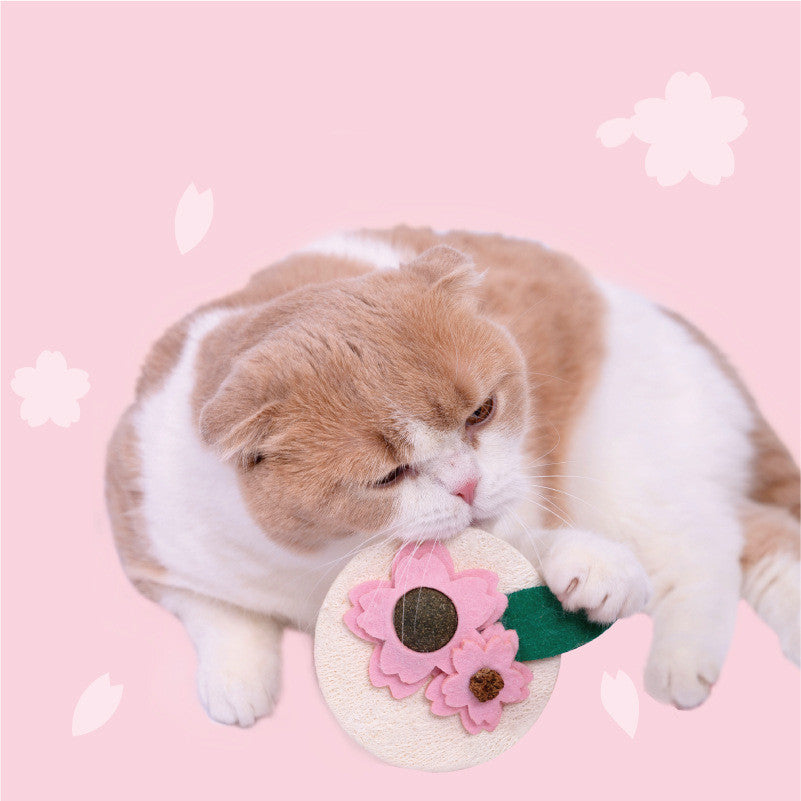 Loofah Catnip Cherry Blossom Dental Toy