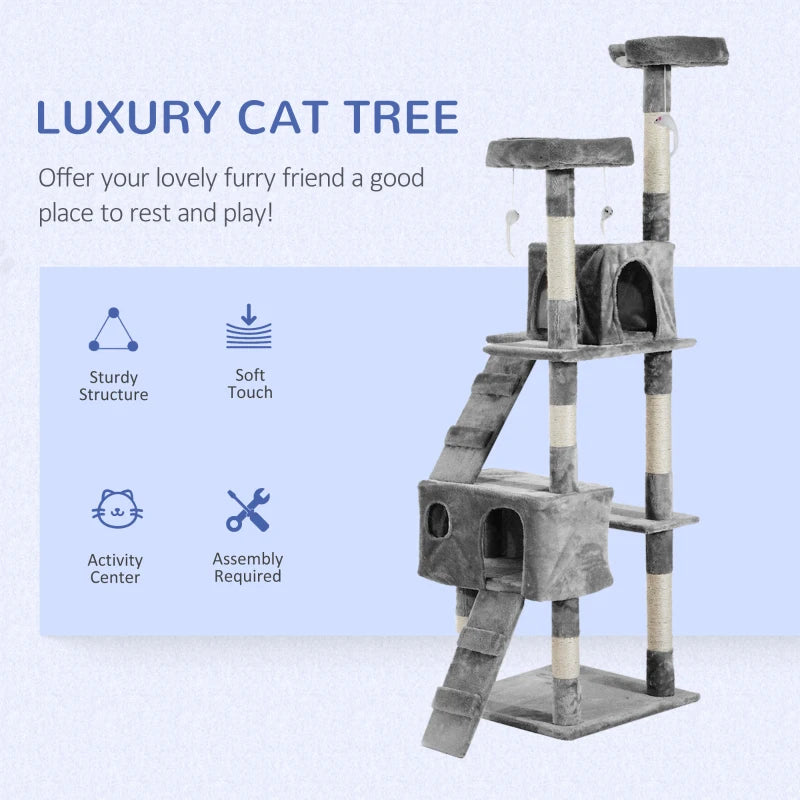 67" Premium Multi-Level Cat Scratching Tree Activity Centre