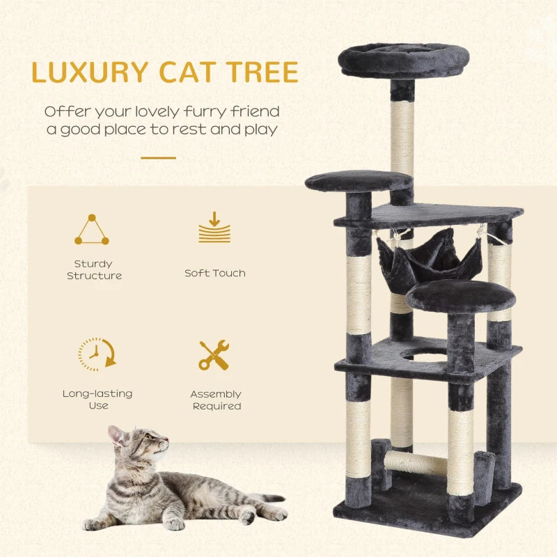 52" Multi-Level Cat Tree Tower Activity Centre with Hammock