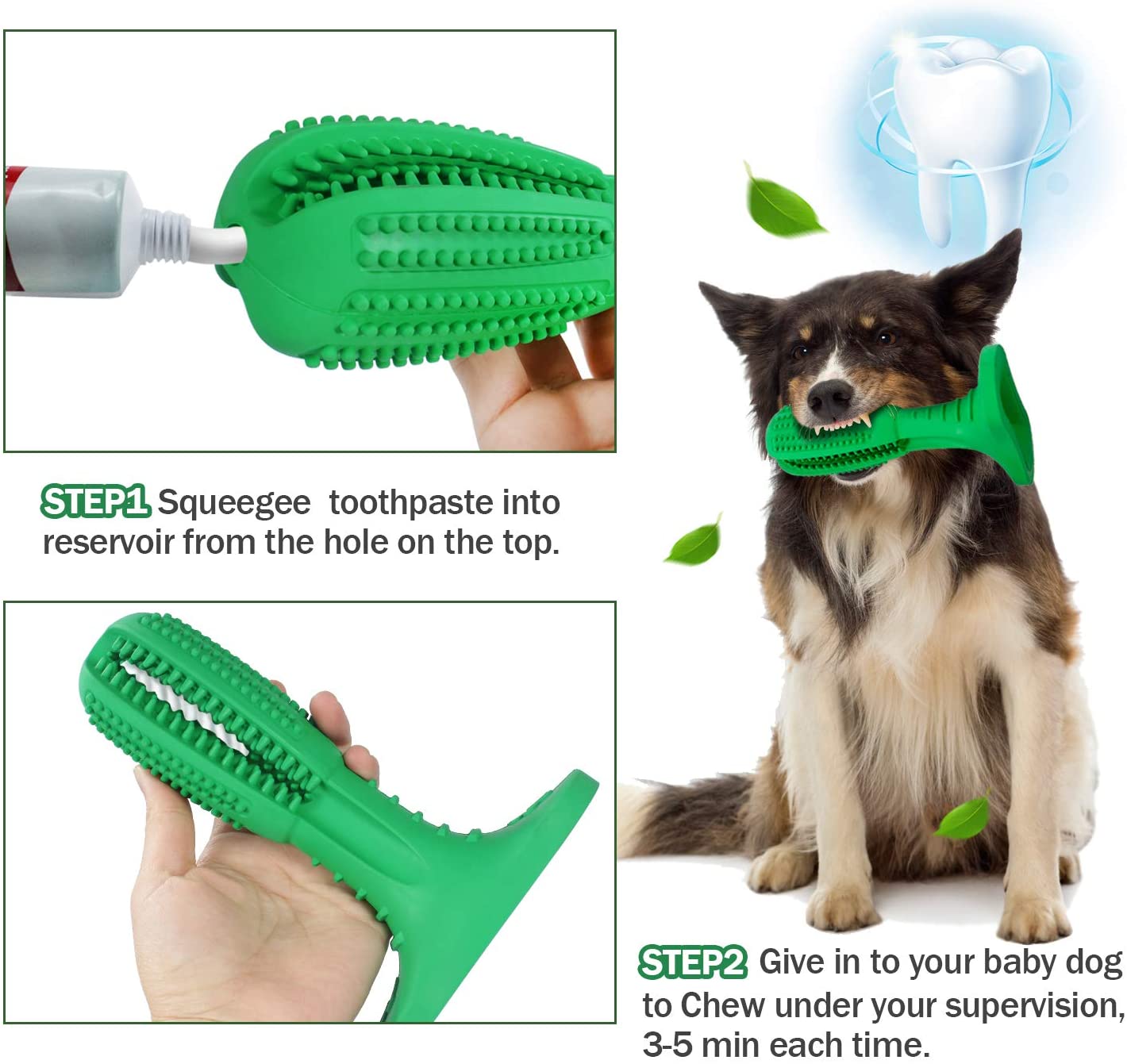 Natural Rubber Bite Resistant Dog Toothbrush Chew