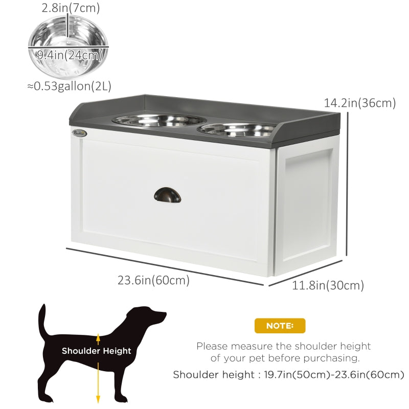 Elevated Stainless Steel Dog Feeder with Built-in Storage