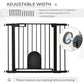 PawHut 30"-41" Extra Wide Pet Gate Barrier with Cat Door and Auto Close