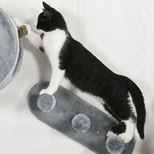 4 Piece Wall-Mounted Cat Activity Centre For Healthy Cats