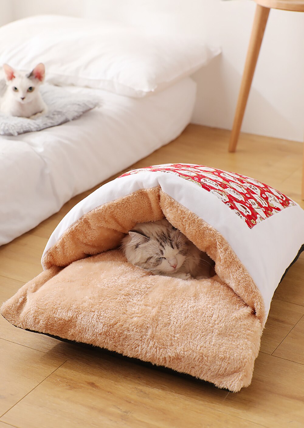 Cat Sleeping Bag - Japanese Style, 3 sizes Japanese pet bed - InspirationIncluded