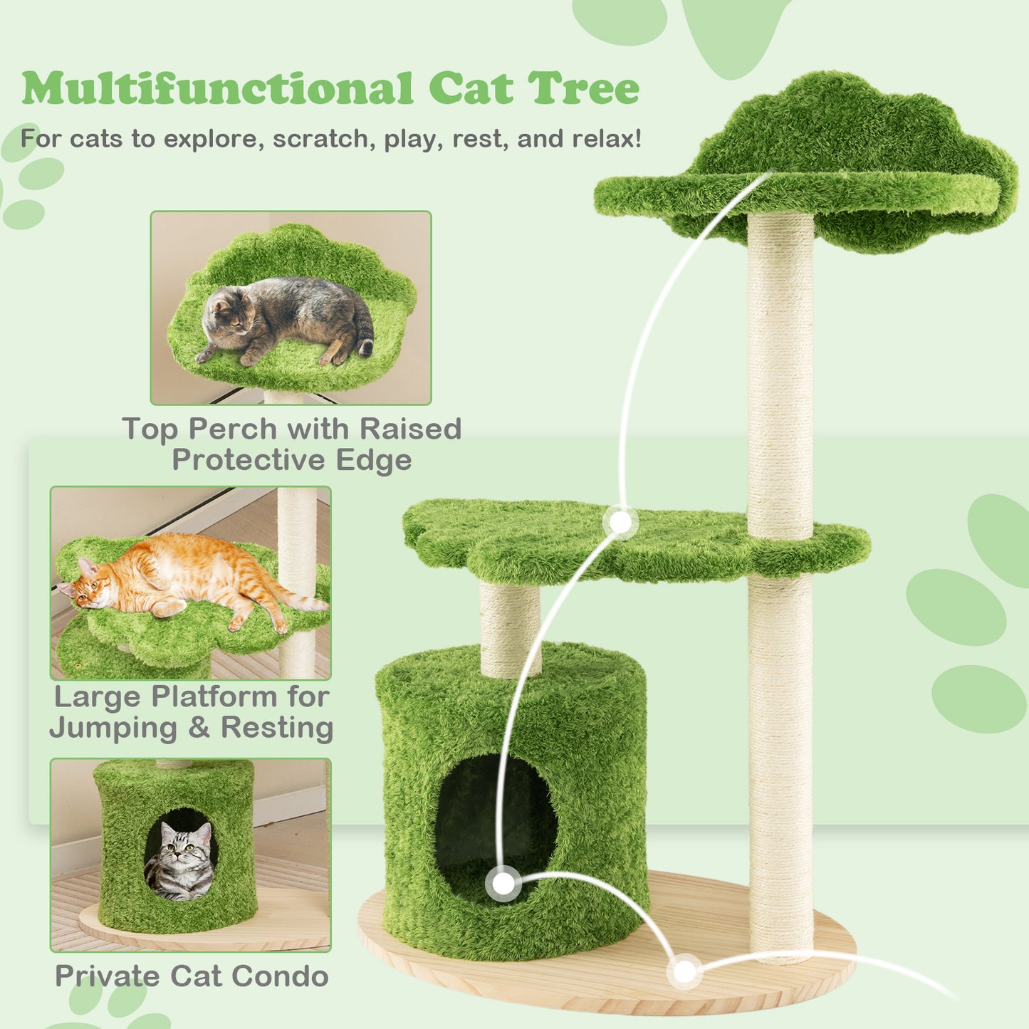 The Cedars - Cat Tree - Fully Wrapped Sisal Scratching Posts