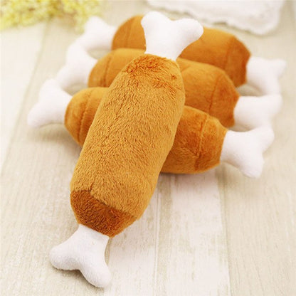 Large Chicken Leg Plush Dog Chew Toy - InspirationIncluded