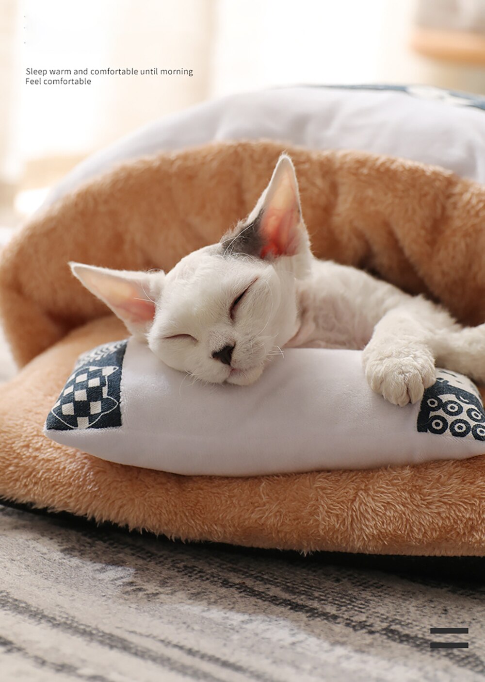 Cat Sleeping Bag - Japanese Style, 3 sizes Japanese pet bed - InspirationIncluded