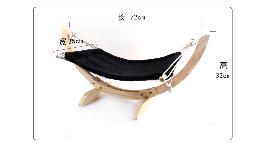 Removable Cat Hammock On Sturdy Wooden Base - InspirationIncluded