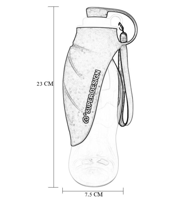 600ml Pet Portable Water Bottle With Large Bowl Portable pet water bottle - InspirationIncluded