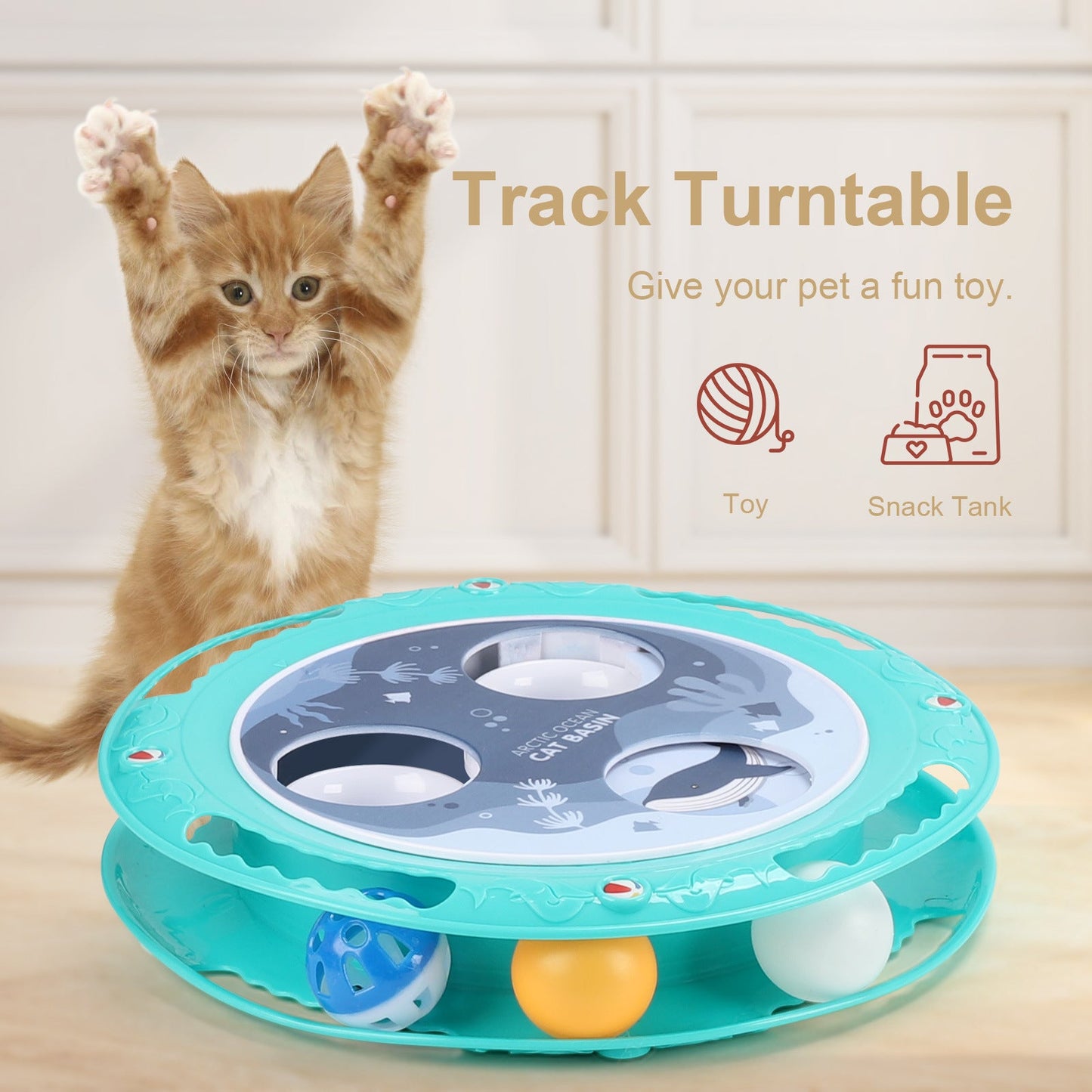 New Interactive Cat Ball Electric Toy 360 Degree Rotation Non-Slip Cat Interactive cat toy - InspirationIncluded