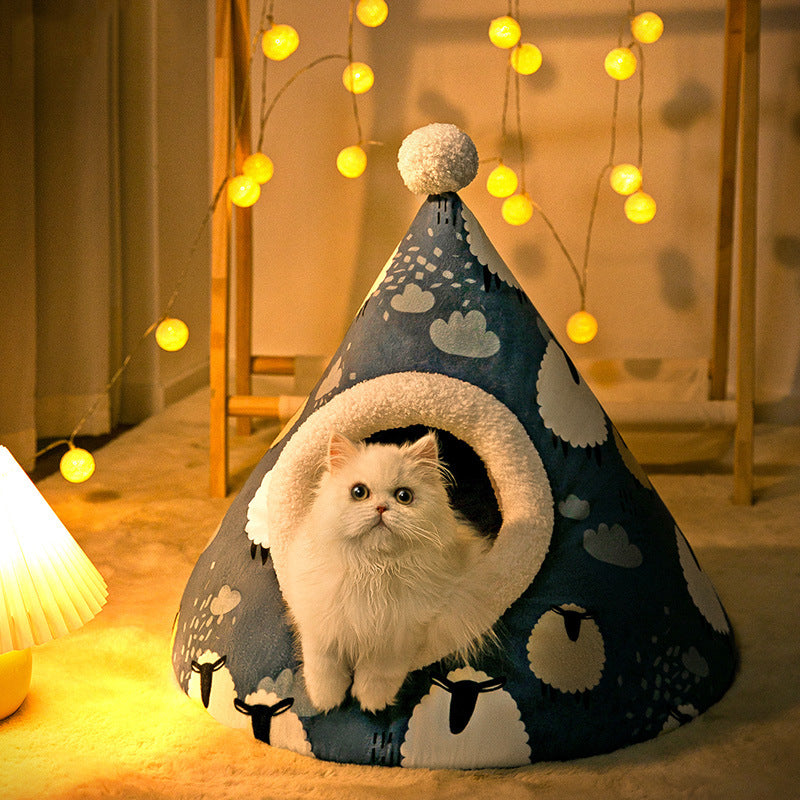 Cone Shaped Soft Cat Nest Bed - Various sizes & Patterns Cone Shaped Bed - InspirationIncluded