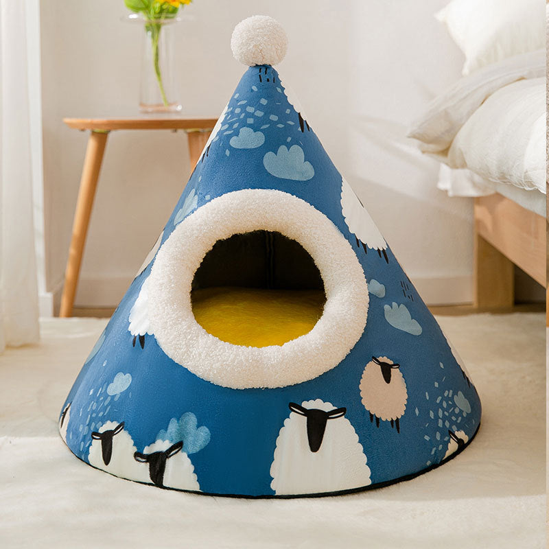 Cone Shaped Soft Cat Nest Bed - Various sizes & Patterns Cone Shaped Bed - InspirationIncluded