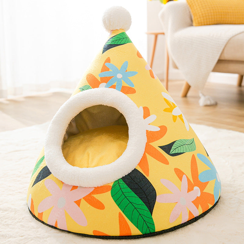 Cone Shaped Soft Cat Nest Bed - Various sizes & Patterns Cone Shaped Bed - InspirationIncluded