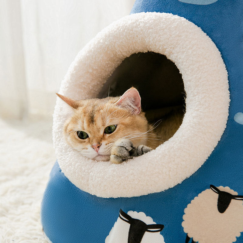 Cone Shaped Soft Cat Nest Bed - Various sizes & Patterns Cone Shaped Bed - InspirationIncluded