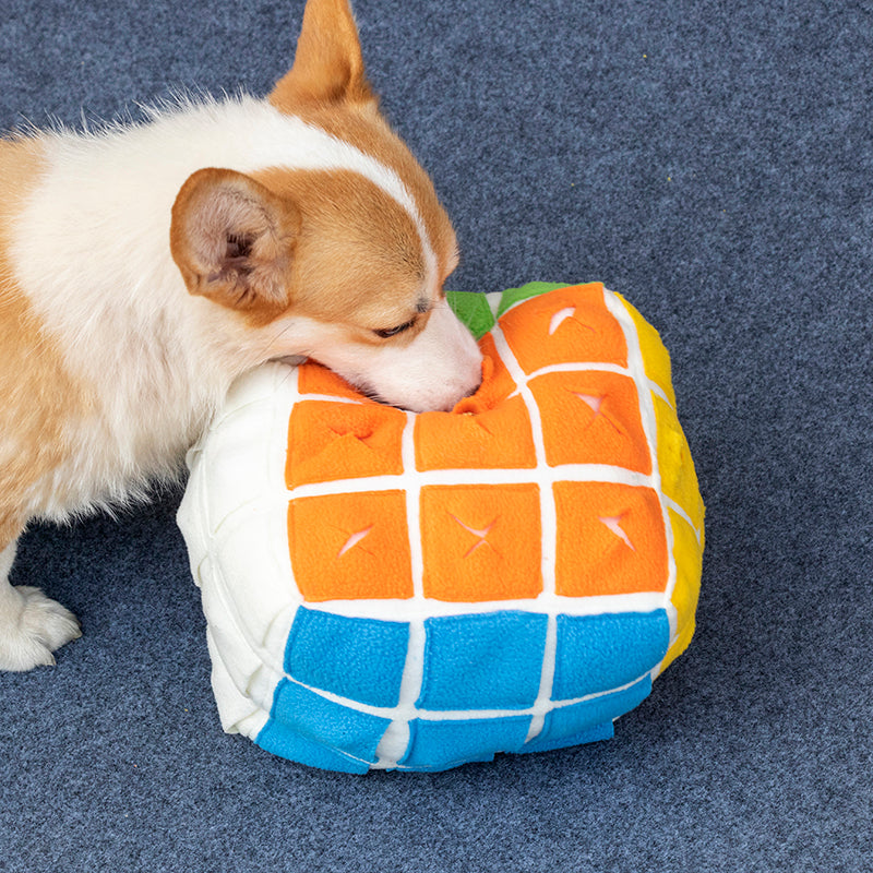 Pet Rubik's Cube Sniffing Toy Puzzle With Hidden Pouches for Interactive Play Interactive Pet Toy - InspirationIncluded