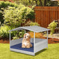 Wicker Outdoor Dog Lounger with Waterproof Roof and Washable Cushion Cover