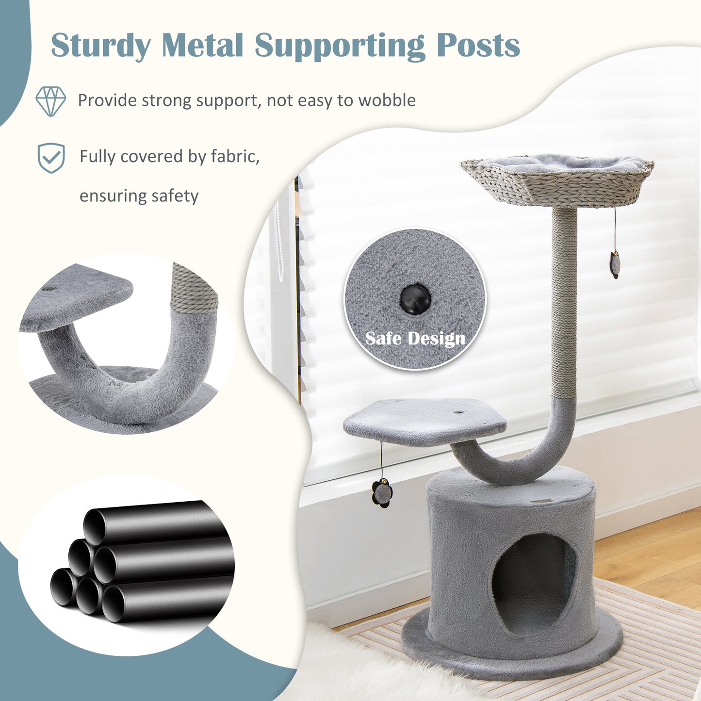 The Serenity - Cat Tower - Curved Metal Frame
