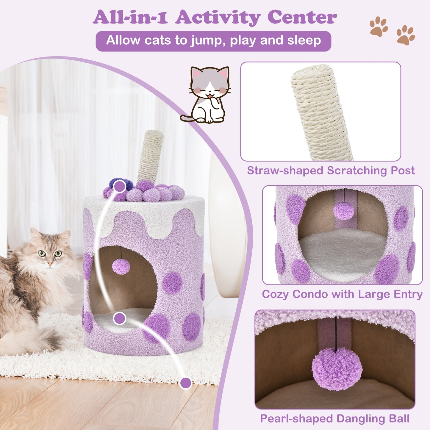 Bubble Tea - Cat Tree - Purple